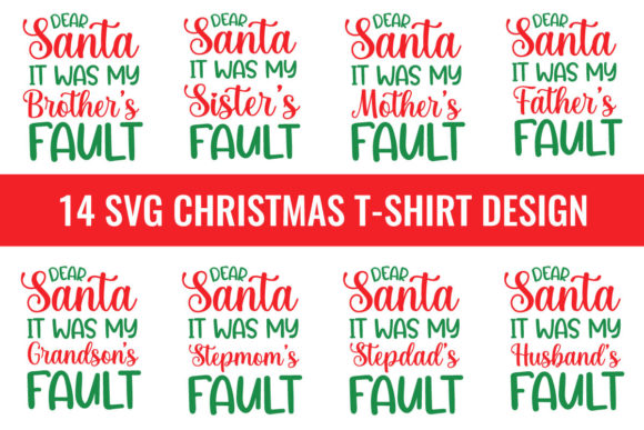 14 Christmas Svg Typography T Shirt Graphics for Crafts