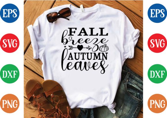 Fall Breeze Autumn Leaves: A Versatile T-Shirt and Graphics Asset