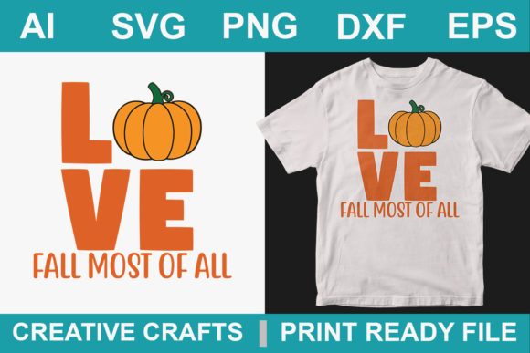 Fall T-Shirt Design I Love Fall: A Perfect Graphic for Local Brands