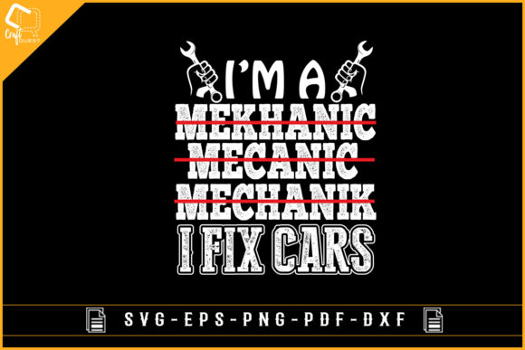 Funny Car Mechanic Graphics for Crafts & POD