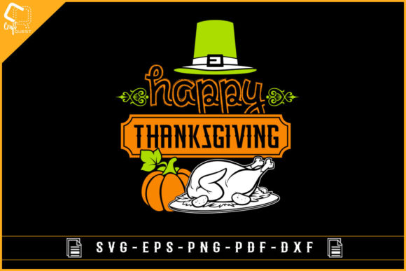 Happy Thanksgiving Turkey T-shirt Design for Crafts