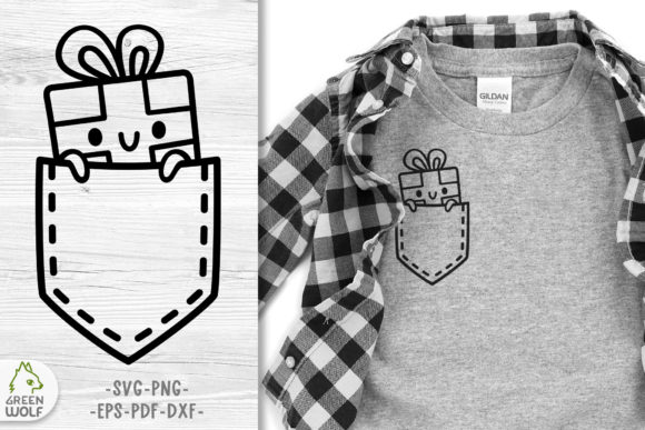 Kids Christmas T Shirt Pocket Svg File: Graphics for Crafts
