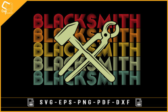 Vintage Retro Blacksmith T-shirt Design for Graphics and Crafts